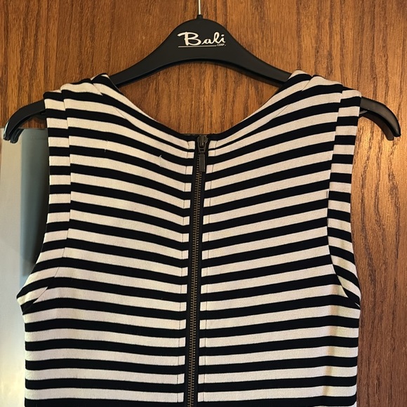 Anthropologie Hi Line Black and White Striped sleeveless rayon spandex  Dress S - Picture 8 of 12